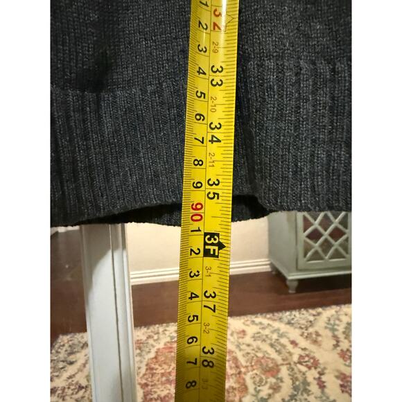 Silk Cashmere Long Cardigan Coatigan Gray XL | Shawl Collar Snap Front Pockets - Picture 10 of 10